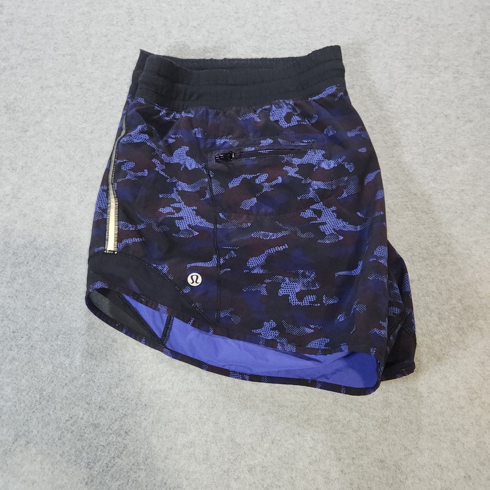 Lululemon Speed Up Shorts Purple Blue Camo Running Athletic Womens Size 8